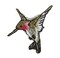 Mini Ruby Red-throated Hummingbird, Facing Left, Birds, Embroidered, Iron on Patch